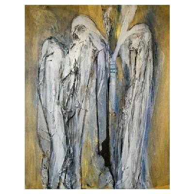 Aufbruch, Papier auf Leinwand, 100x80 cm